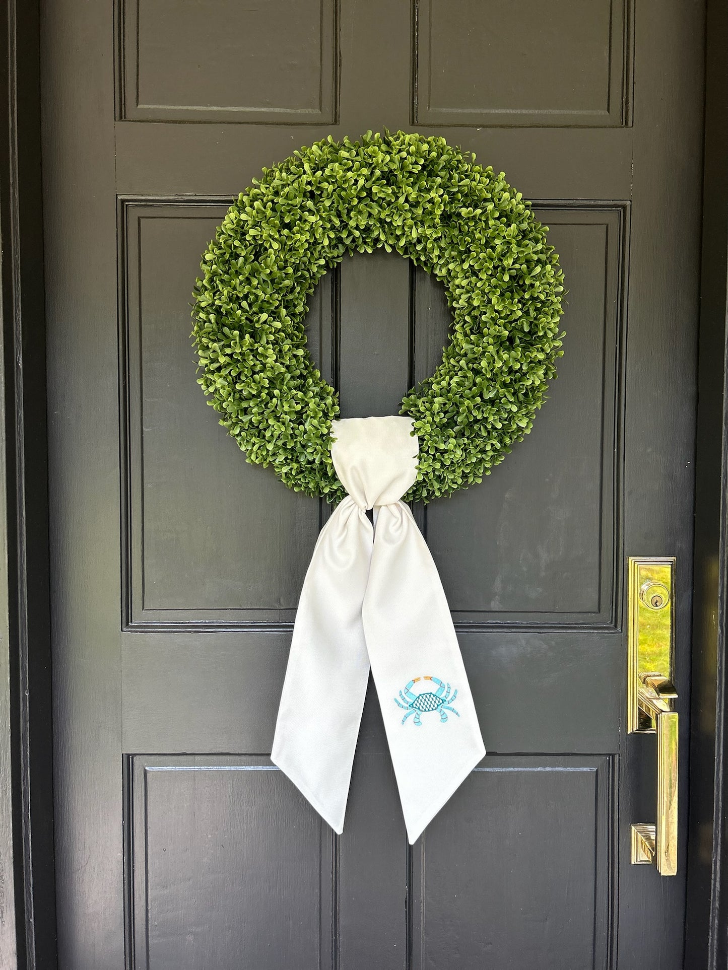 Teal Crab Wreath Sash