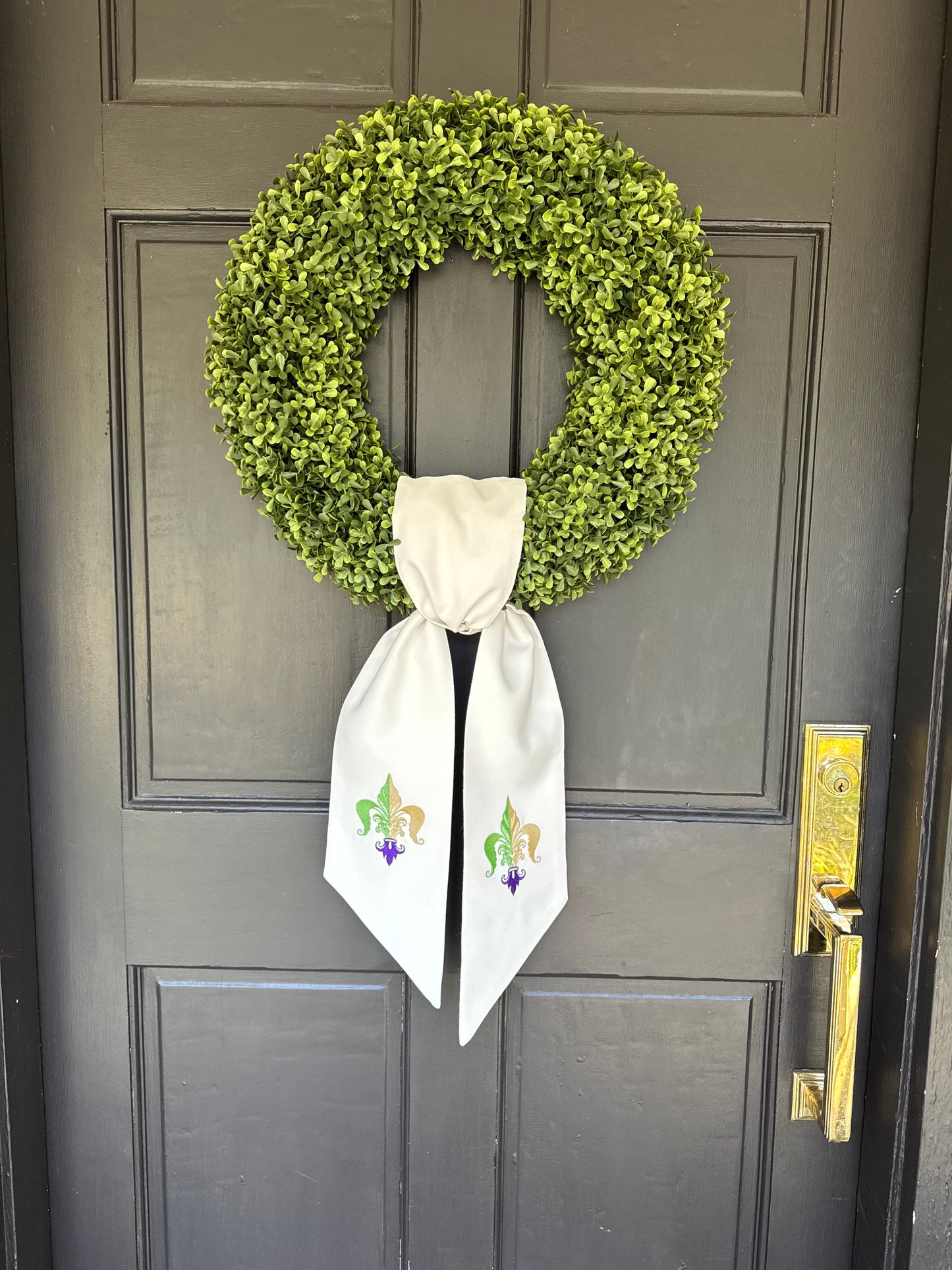 Double Sided Fleur De Lis Wreath Sash