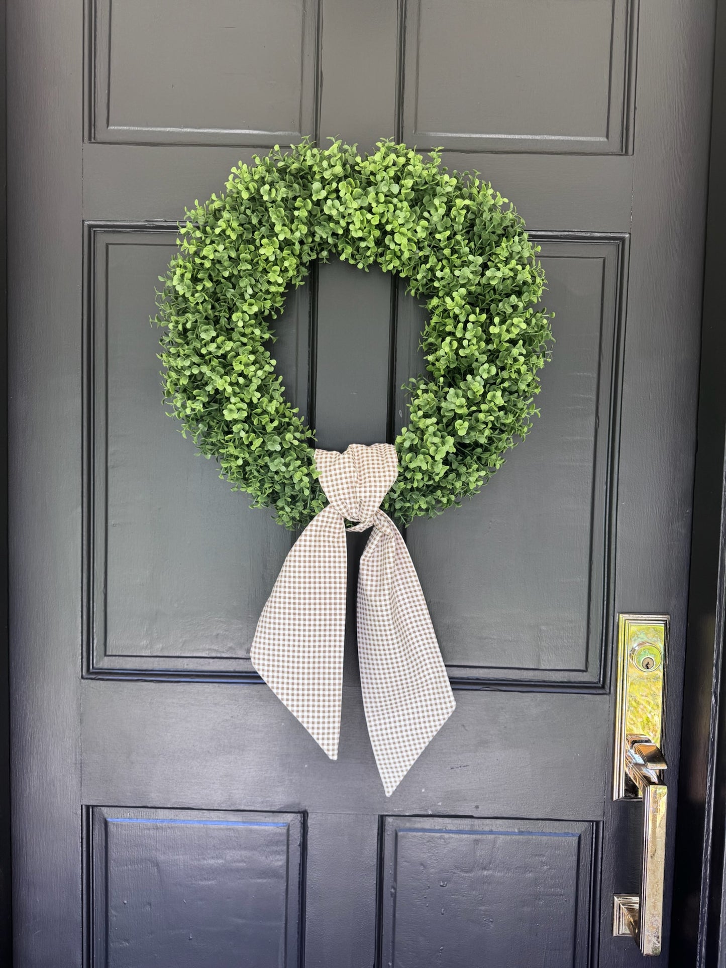 Neutral Gingham Accessory Wreath Sash