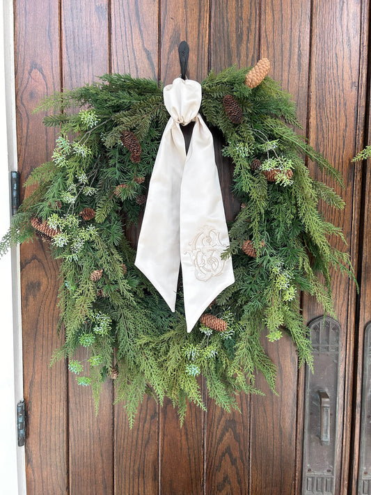 Custom Wedding Wreath Sash