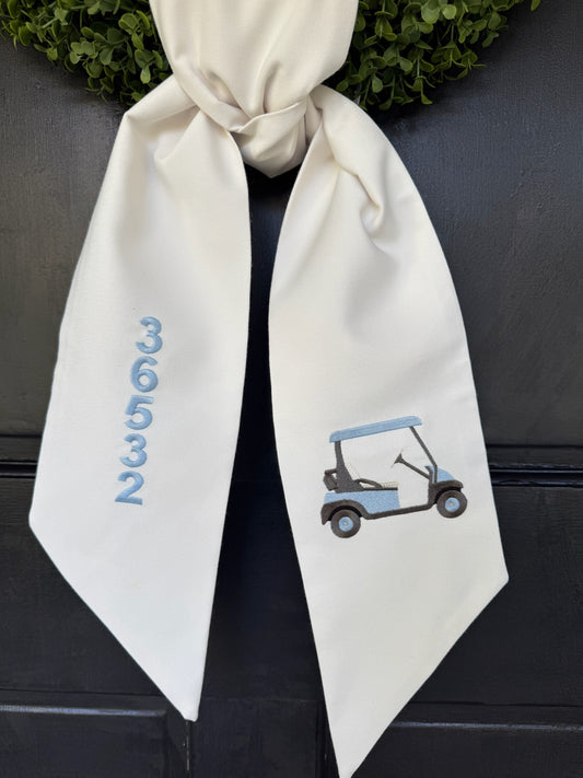 Fairhope Golf Cart Wreath Sash